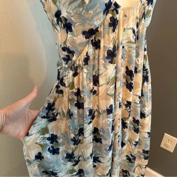 Free People Mulberry Floral Boho Blue Maxi Dress Size Small - Picture 6 of 12